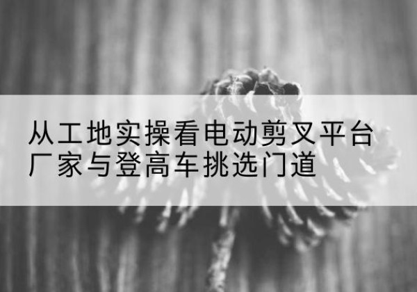 镜湖电动剪叉升降平台厂家-从工地实操看电动剪叉平台厂家与登高车挑选门道